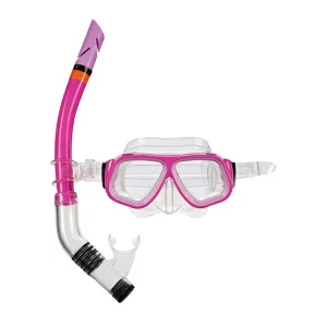 Máscara de Mergulho e Snorkel Juvenil - Rosa